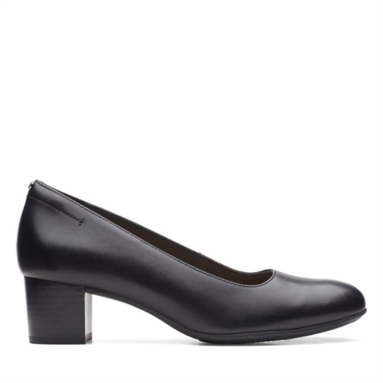 Zapatos De Tacón Clarks Linnae De Cuero Negro Cuero Negro