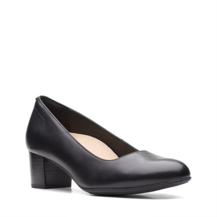 Zapatos De Tacón Clarks Linnae De Cuero Negro Cuero Negro