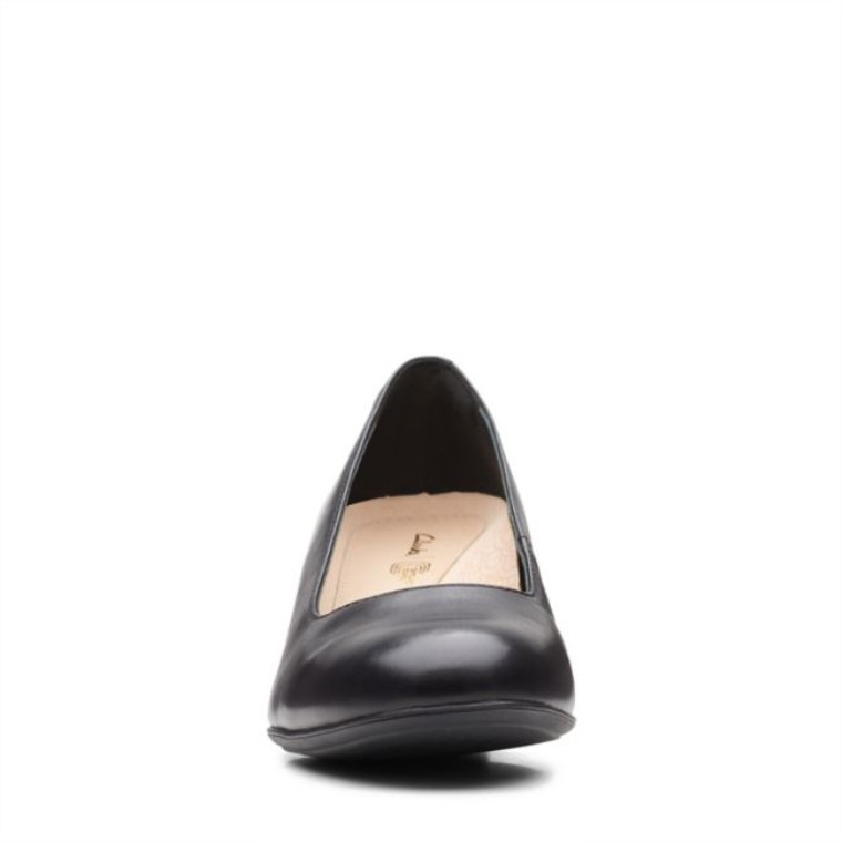 Zapatos De Tacón Clarks Linnae De Cuero Negro Cuero Negro