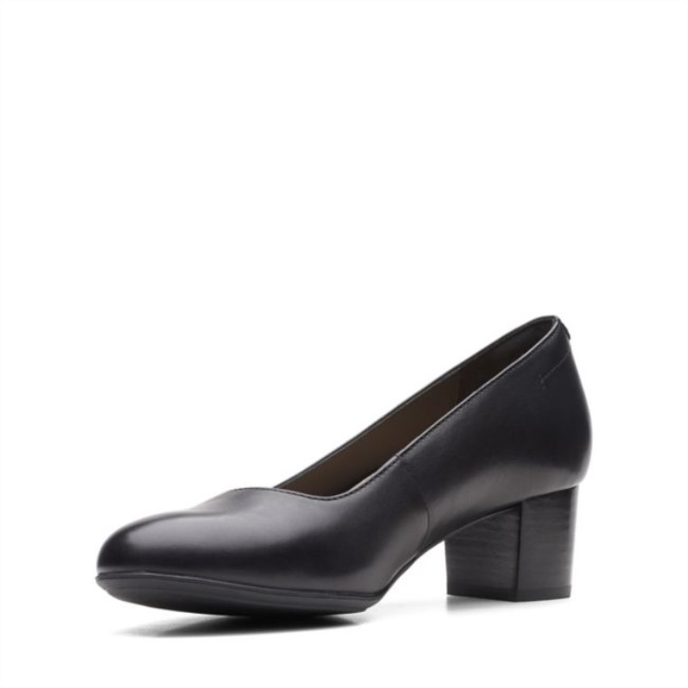 Zapatos De Tacón Clarks Linnae De Cuero Negro Cuero Negro