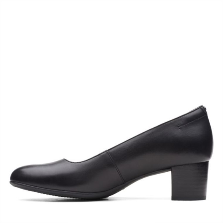 Zapatos De Tacón Clarks Linnae De Cuero Negro Cuero Negro