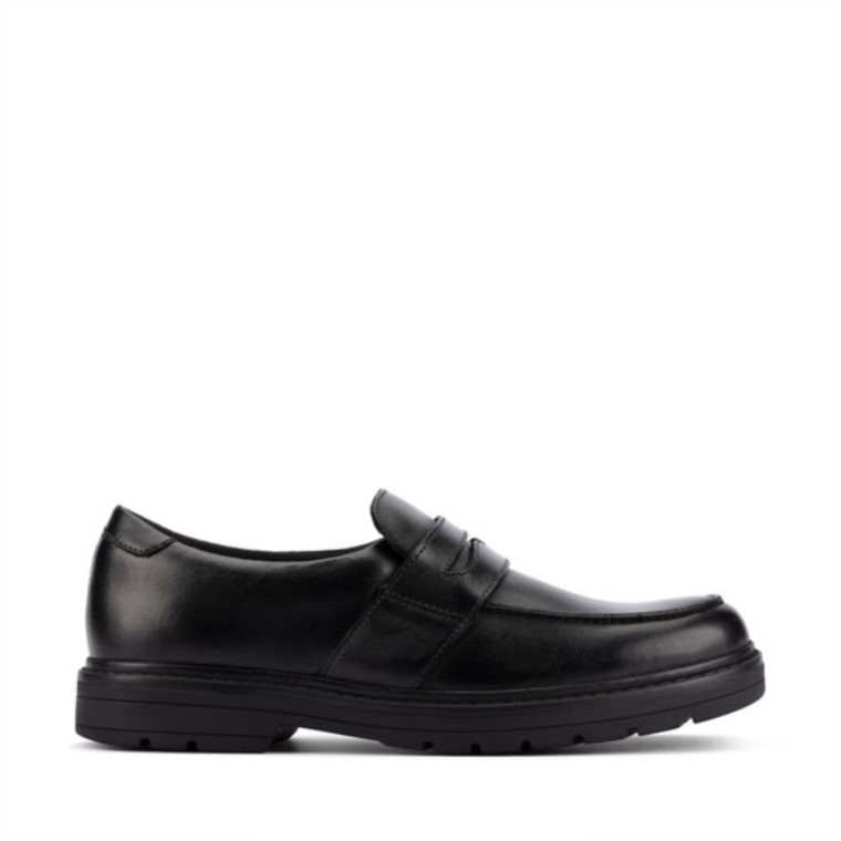 Cuero Negro Clarks Loxham Craft Juvenil Cuero Negro
