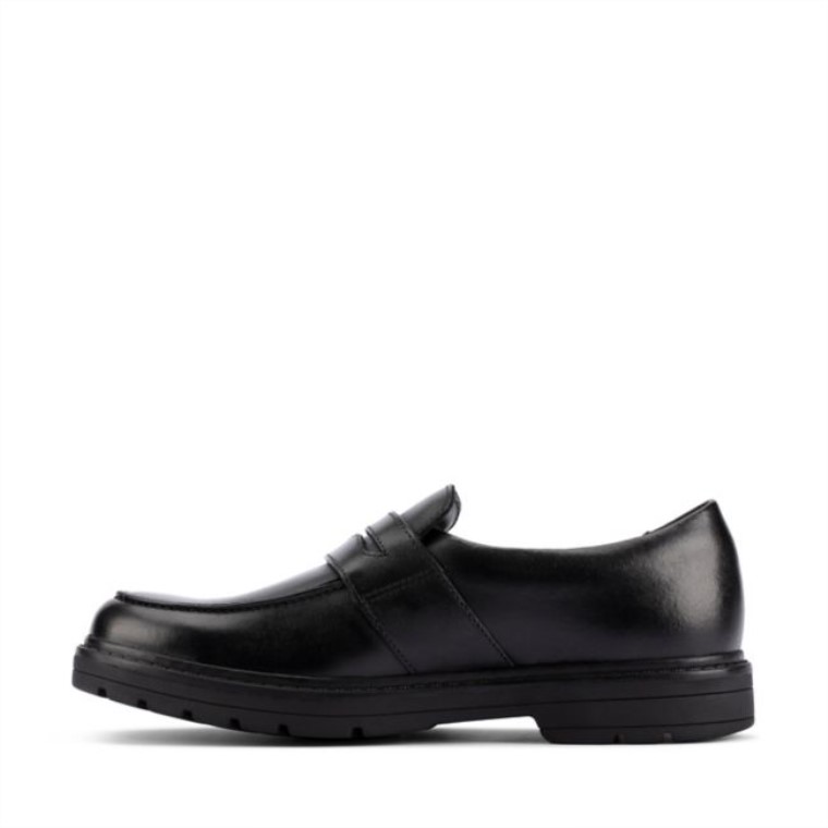 Cuero Negro Clarks Loxham Craft Juvenil Cuero Negro
