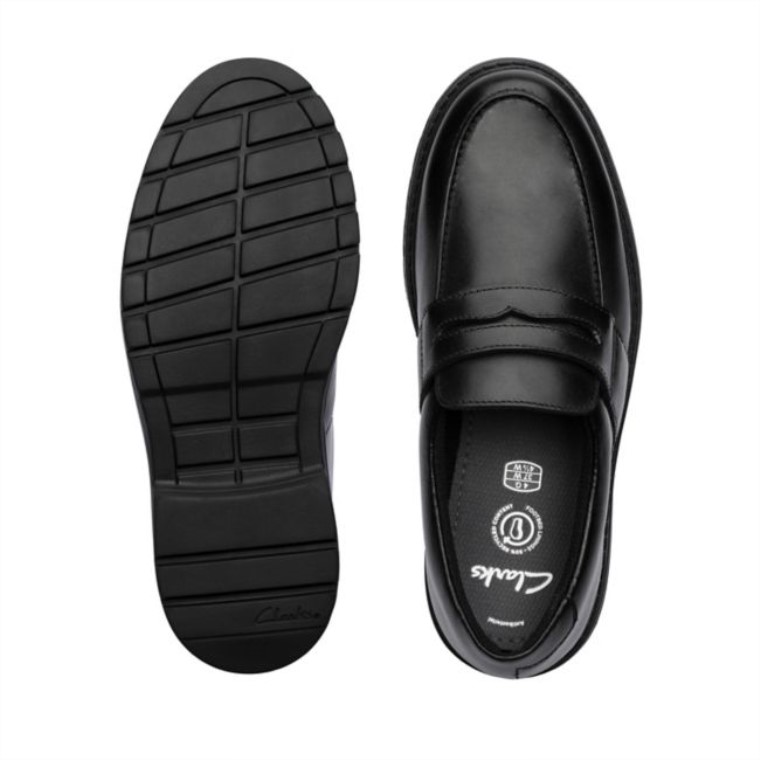 Cuero Negro Clarks Loxham Craft Juvenil Cuero Negro