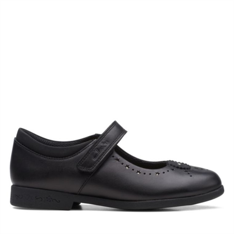 Cuero Negro Clarks Magic Step Bar Niño Cuero Negro