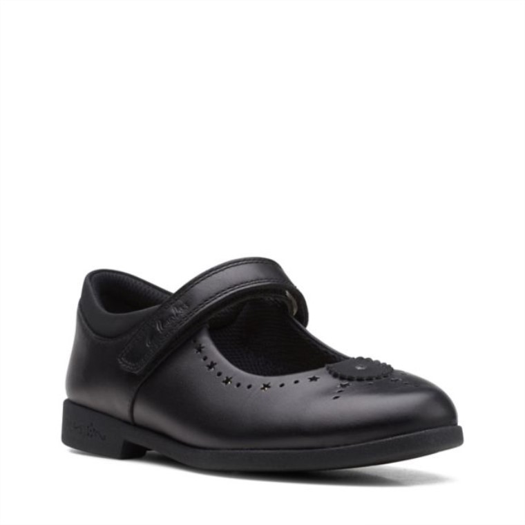 Cuero Negro Clarks Magic Step Bar Niño Cuero Negro