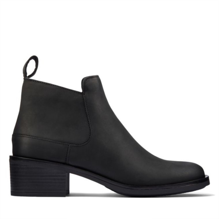 Cuero Negro Clarks Memi Cremallera