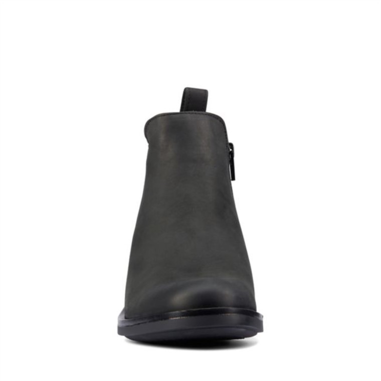 Cuero Negro Clarks Memi Cremallera