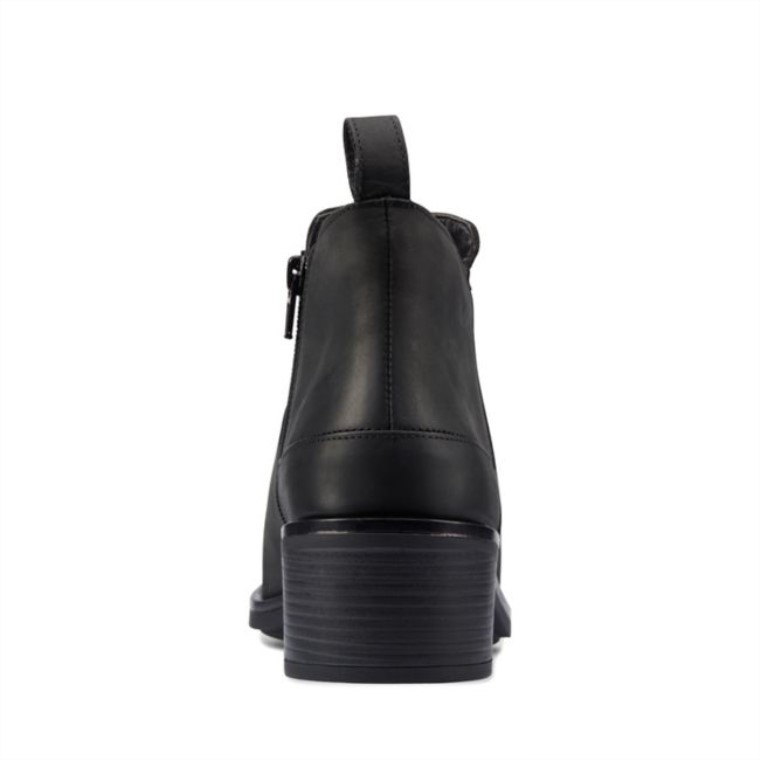 Cuero Negro Clarks Memi Cremallera