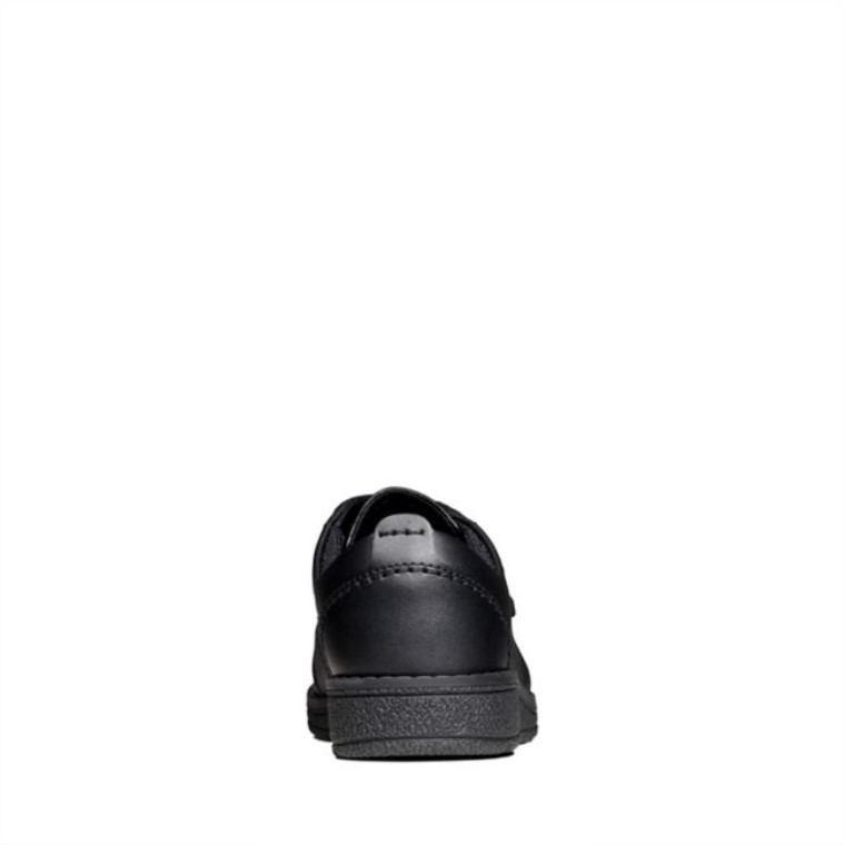 Cuero Negro Clarks Mendip Niño Brillante Cuero Negro