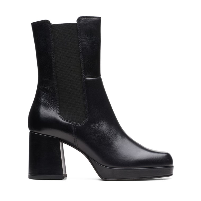 Cuero Negro Clarks Pique Up Cuero Negro