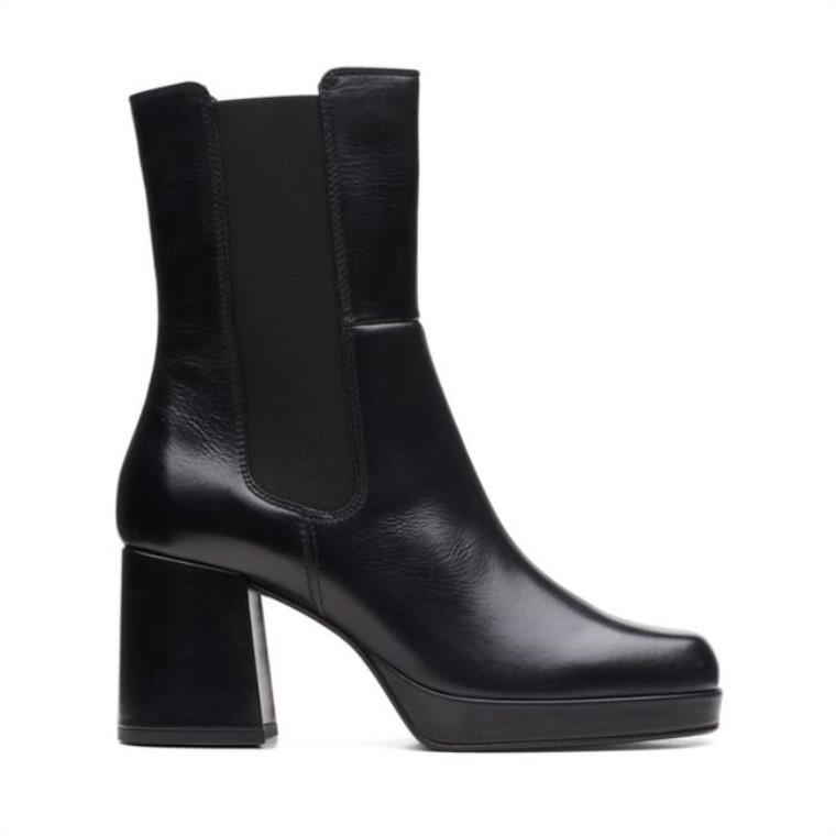 Cuero Negro Clarks Pique Up Cuero Negro