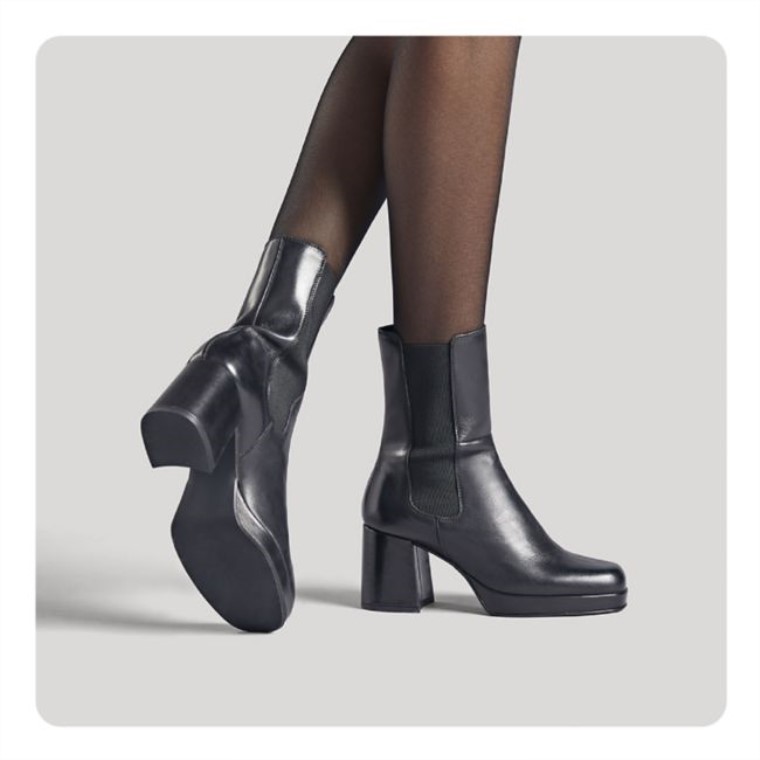 Cuero Negro Clarks Pique Up Cuero Negro