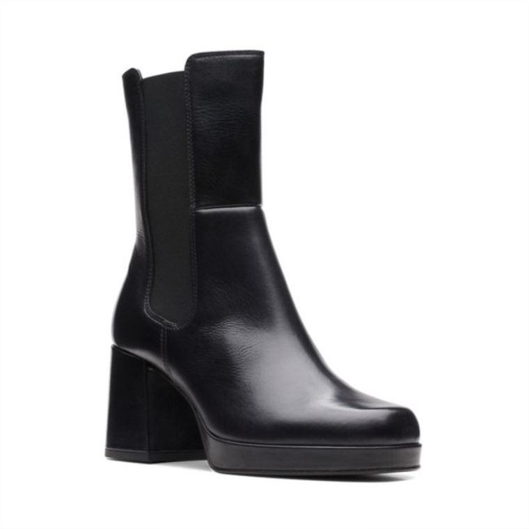 Cuero Negro Clarks Pique Up Cuero Negro