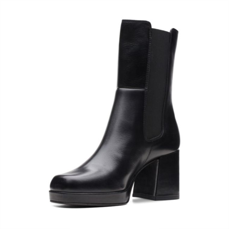 Cuero Negro Clarks Pique Up Cuero Negro