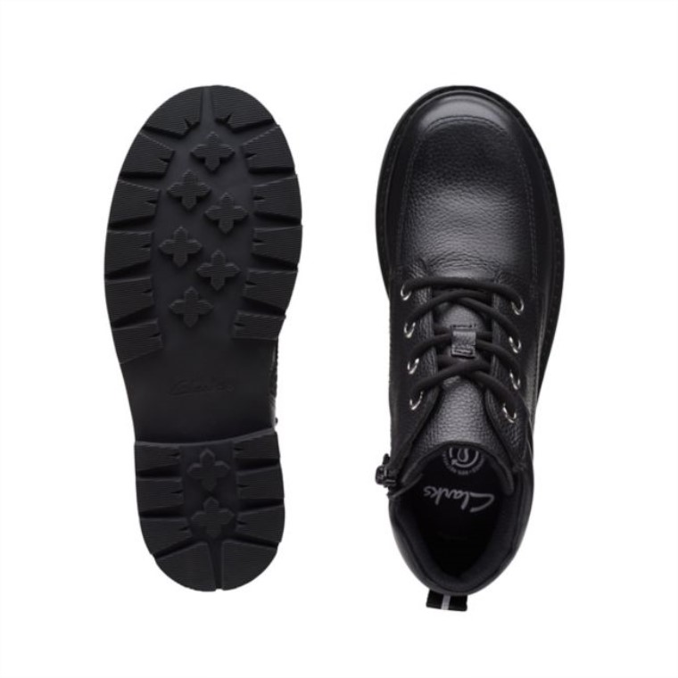 Cuero Negro Clarks Prague Zip Old Cuero Negro