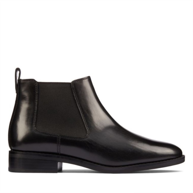Cuero Negro Clarks Ria Chelsea Cuero Negro