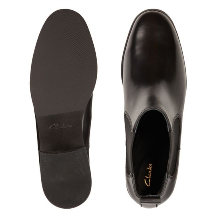 Cuero Negro Clarks Ria Chelsea Cuero Negro