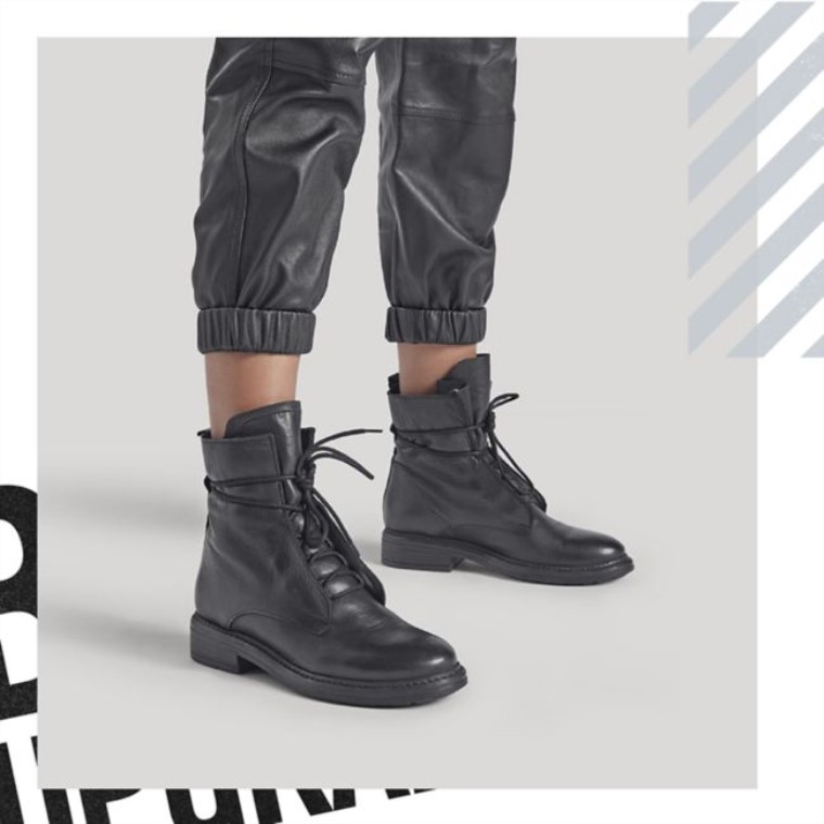 Cuero Negro Clarks Rixle Encaje Cuero Negro