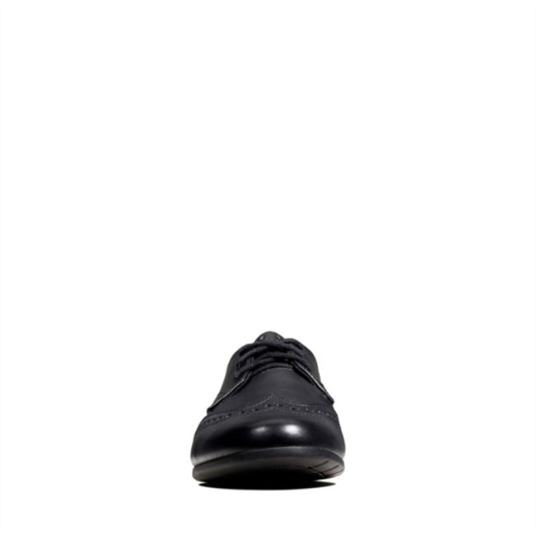 Cuero Negro Clarks Scala Encaje Niño Cuero Negro