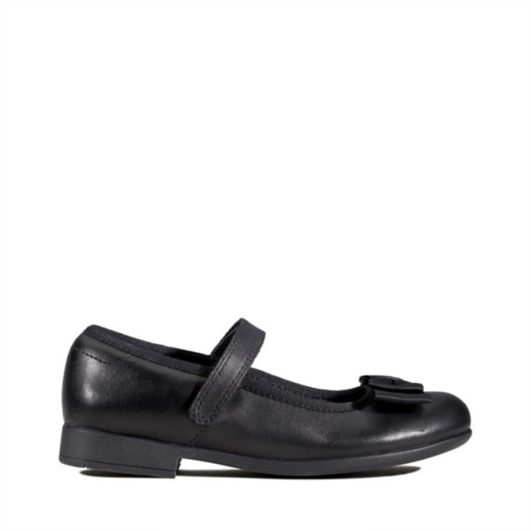 Cuero Negro Clarks Scala Tap Niño Cuero Negro