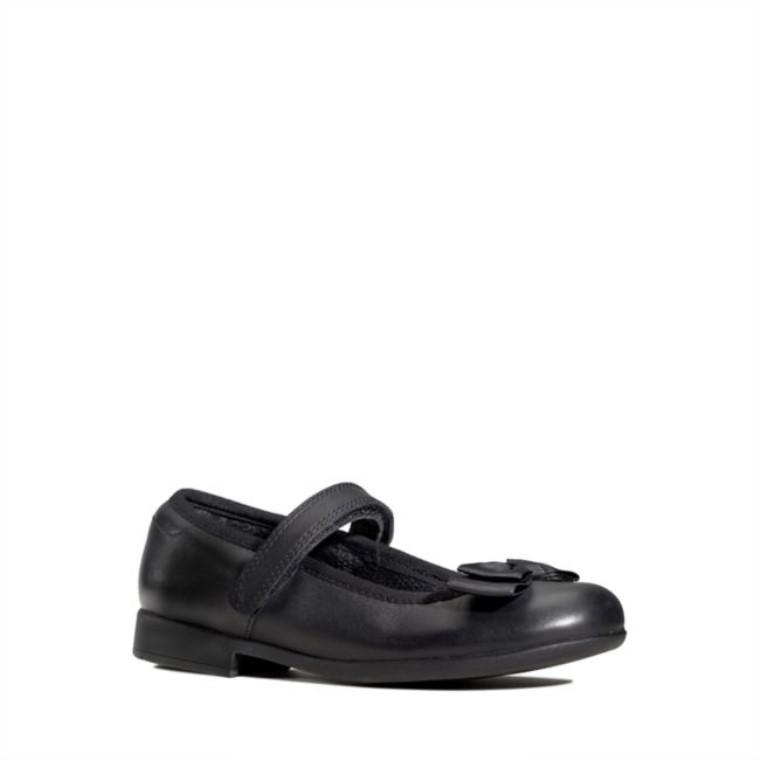 Cuero Negro Clarks Scala Tap Niño Cuero Negro