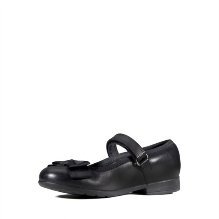 Cuero Negro Clarks Scala Tap Niño Cuero Negro