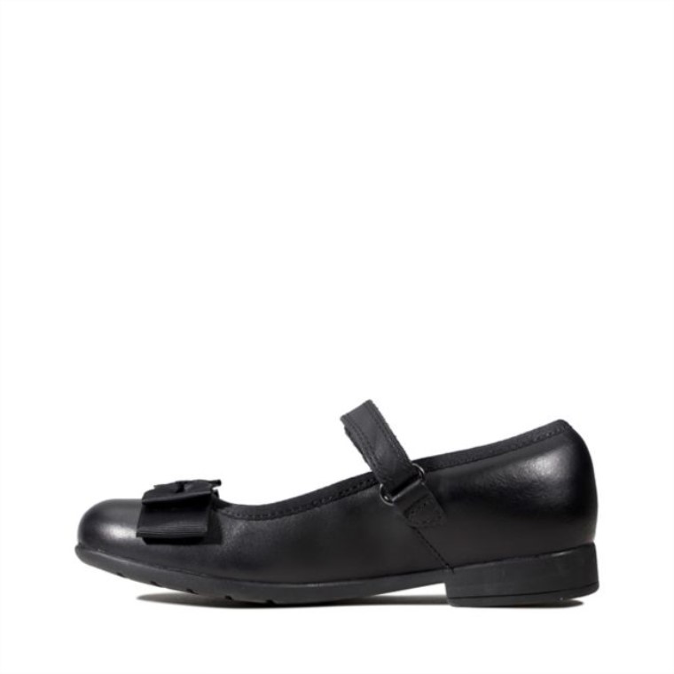 Cuero Negro Clarks Scala Tap Niño Cuero Negro
