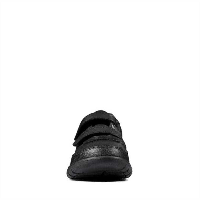 Cuero Negro Clarks Scape Flare Niño Cuero Negro