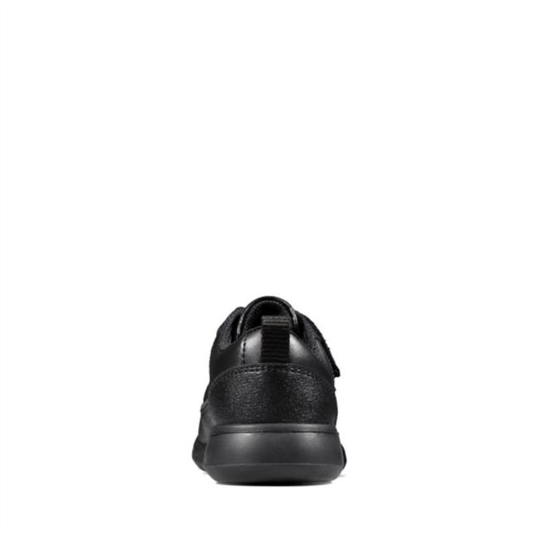 Cuero Negro Clarks Scape Flare Niño Cuero Negro