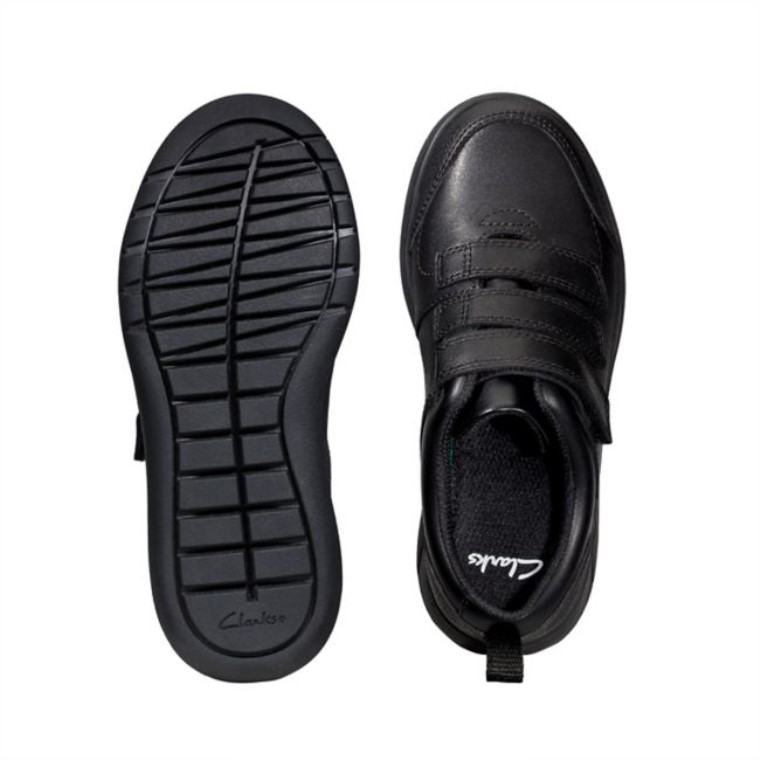 Cuero Negro Clarks Scape Sky Kid Cuero Negro