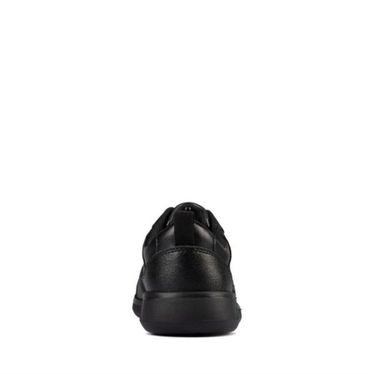 Cuero Negro Clarks Scape Track Niño Cuero Negro