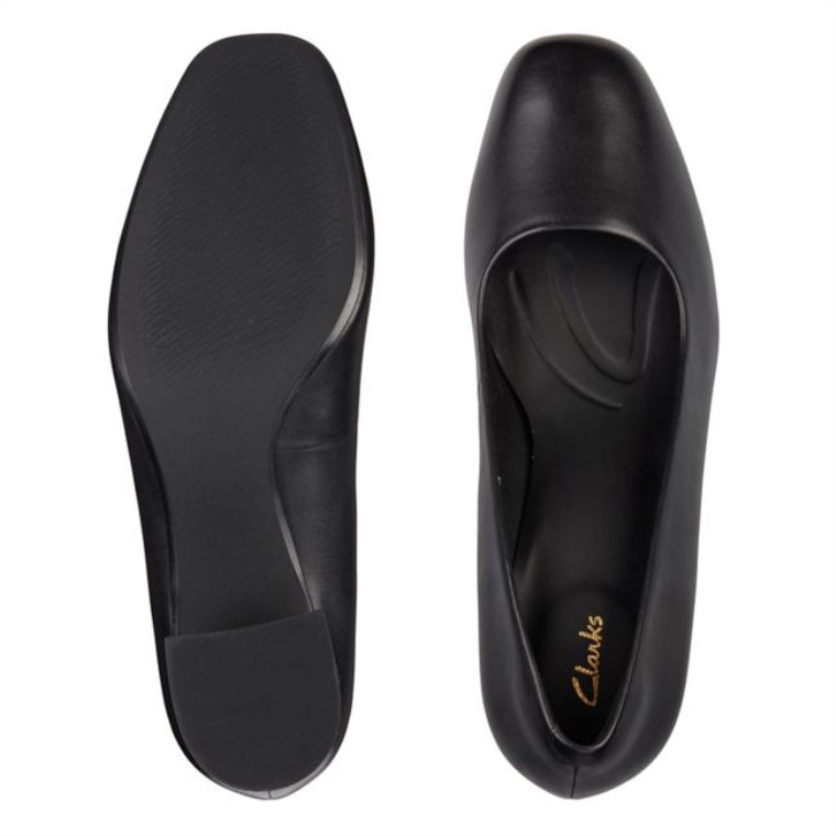 Cuero Negro Clarks Sheer 55 Corte Cuero Negro