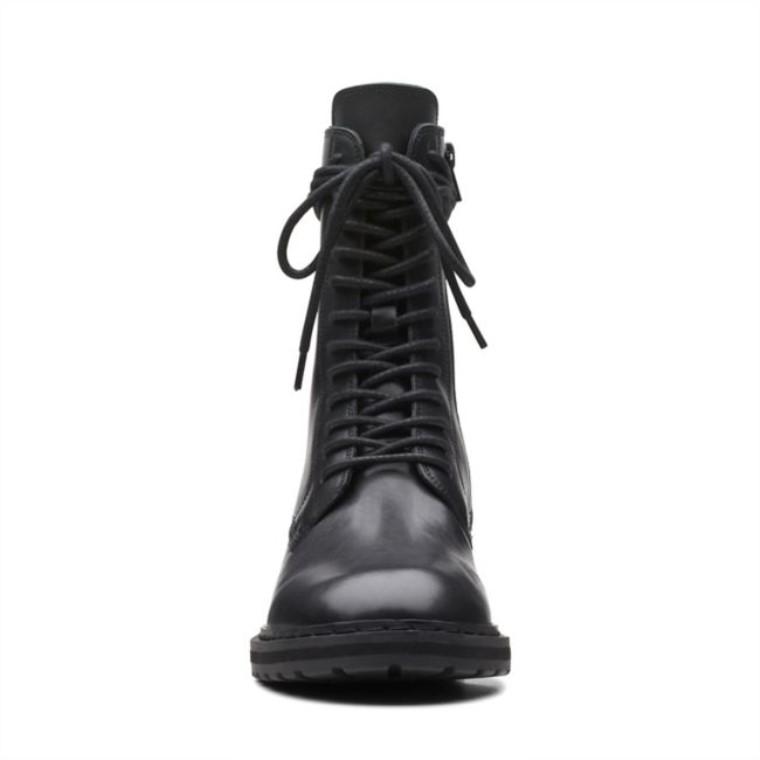 Cuero Negro Clarks Tilham Encaje Cuero Negro