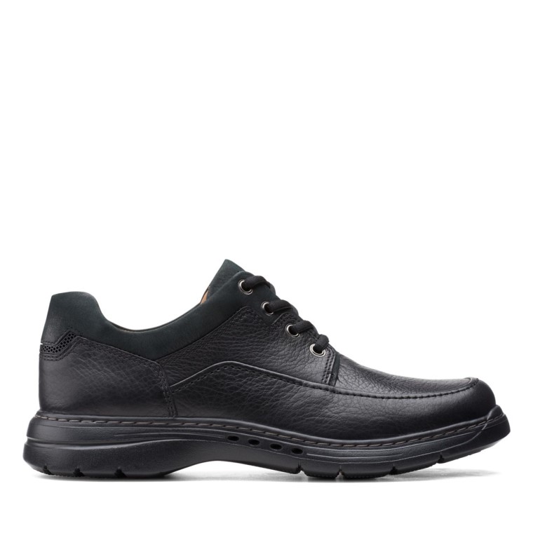 Cuero Negro Clarks Un Brawley Encaje Cuero Negro