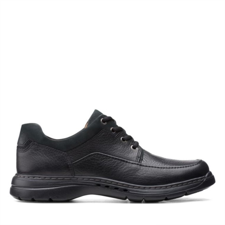 Cuero Negro Clarks Un Brawley Encaje Cuero Negro