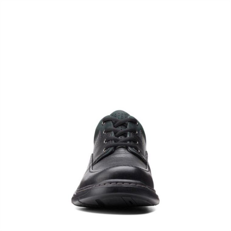 Cuero Negro Clarks Un Brawley Encaje Cuero Negro