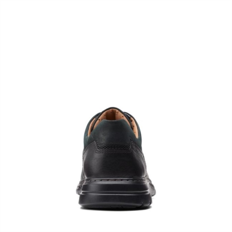 Cuero Negro Clarks Un Brawley Encaje Cuero Negro