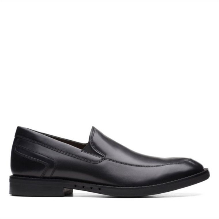 Cuero Negro Clarks Un Hugh Step Cuero Negro