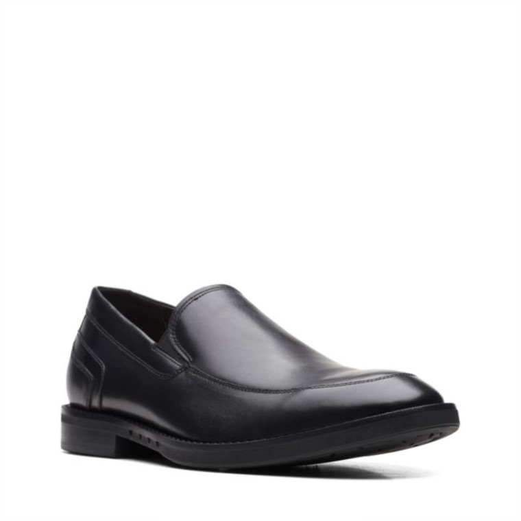 Cuero Negro Clarks Un Hugh Step Cuero Negro