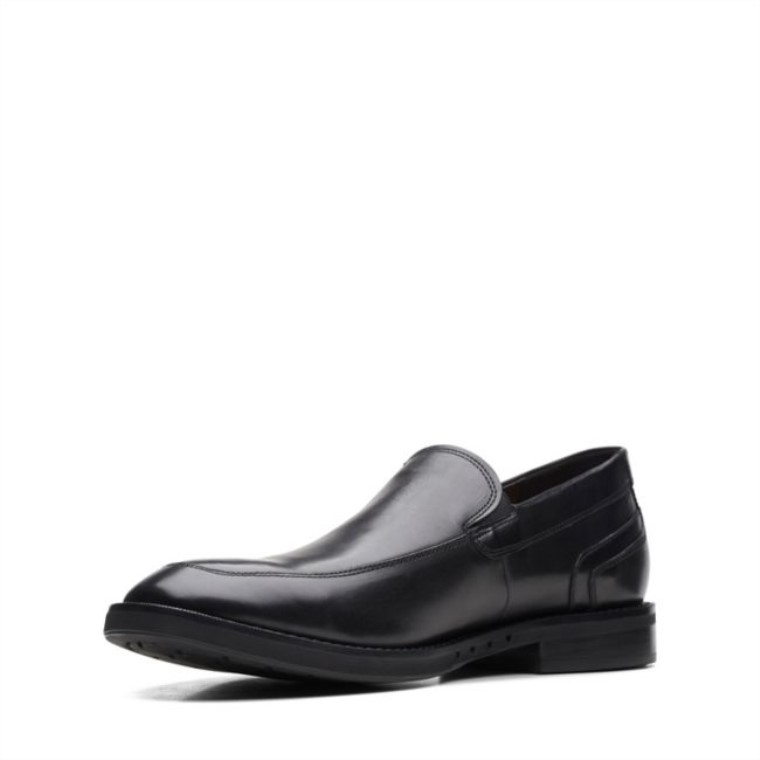 Cuero Negro Clarks Un Hugh Step Cuero Negro