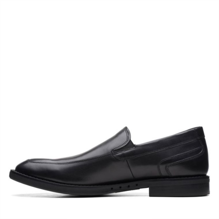 Cuero Negro Clarks Un Hugh Step Cuero Negro