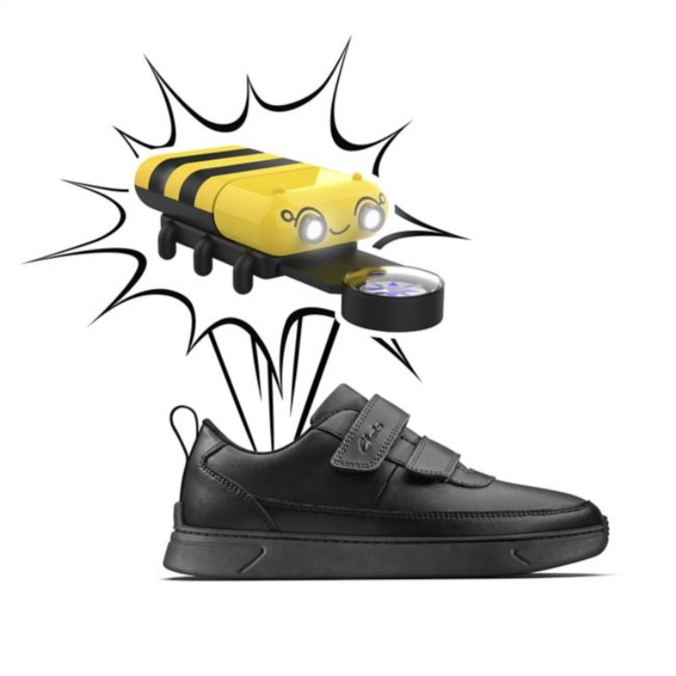 Cuero Negro Clarks Vibrante G Bajo Niño Cuero Negro