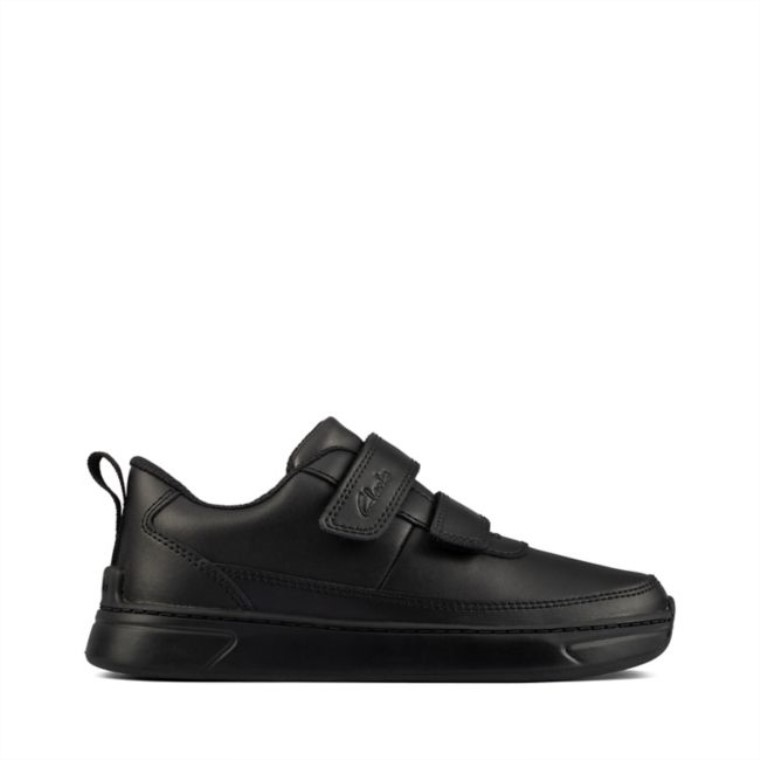 Cuero Negro Clarks Vibrante G Bajo Niño Cuero Negro