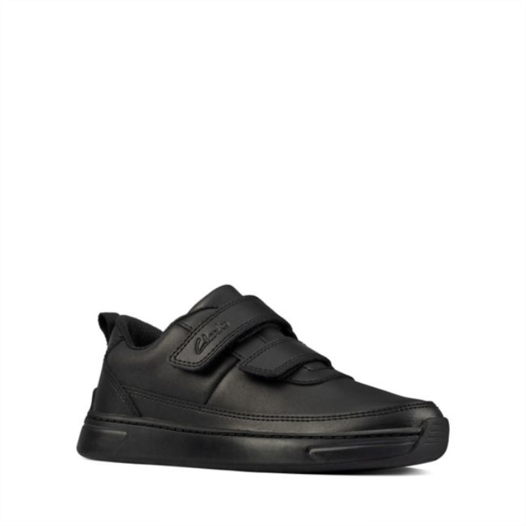 Cuero Negro Clarks Vibrante G Bajo Niño Cuero Negro