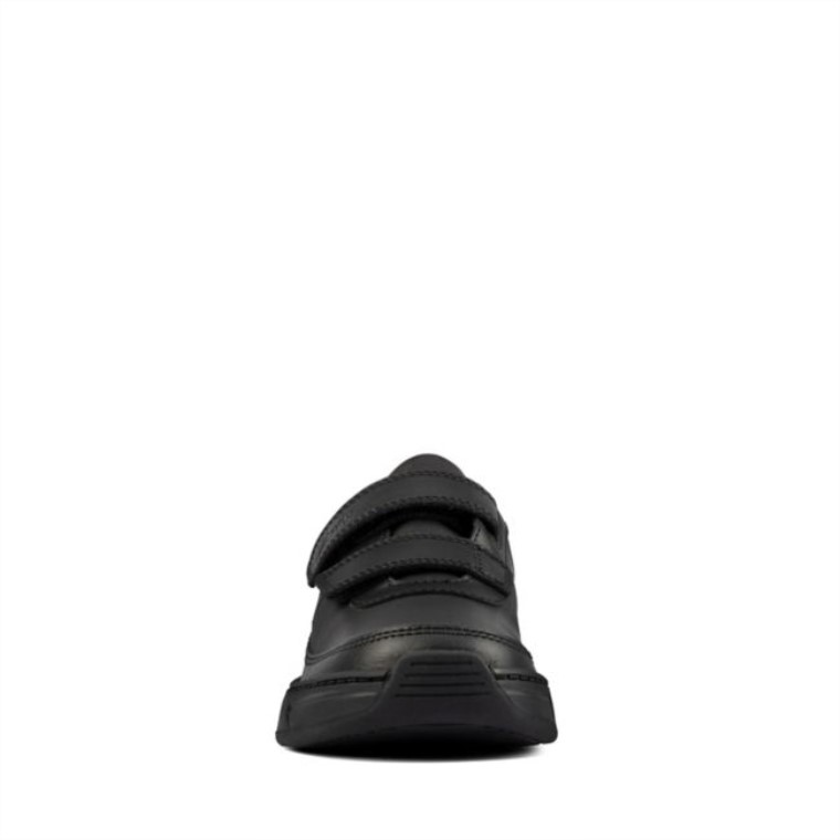 Cuero Negro Clarks Vibrante G Bajo Niño Cuero Negro