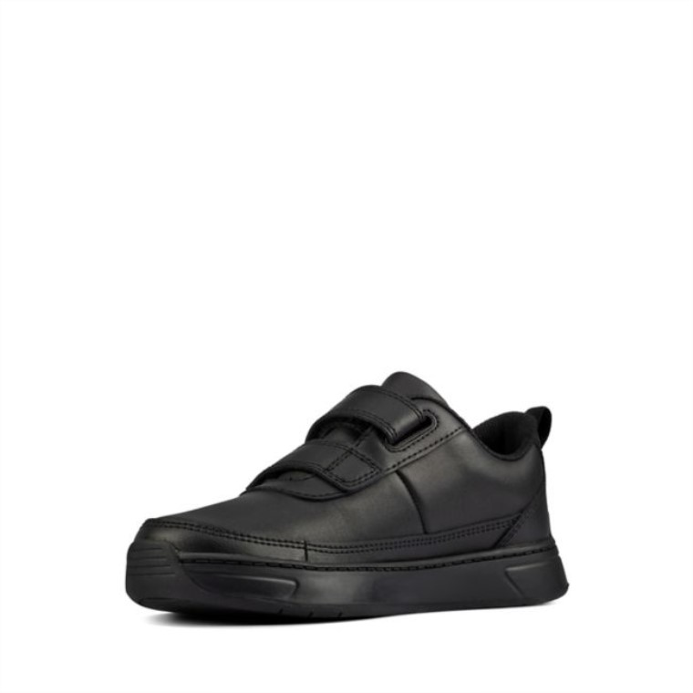 Cuero Negro Clarks Vibrante G Bajo Niño Cuero Negro