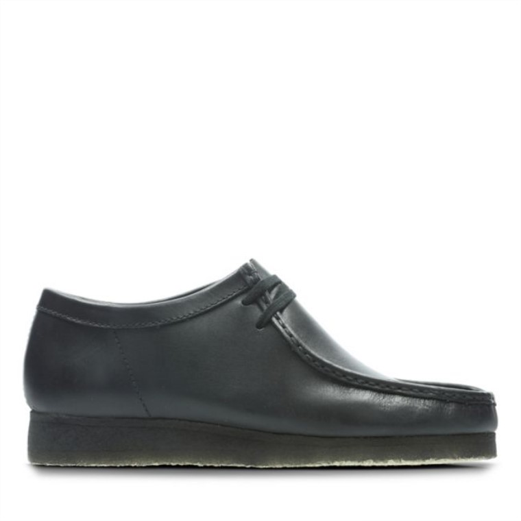Cuero Negro Clarks Wallabee Cuero Negro