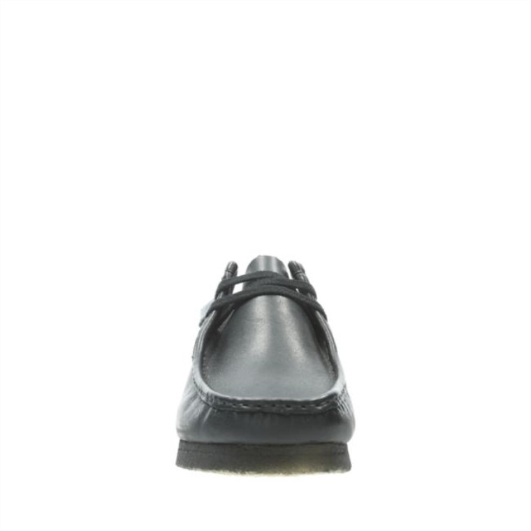 Cuero Negro Clarks Wallabee Cuero Negro