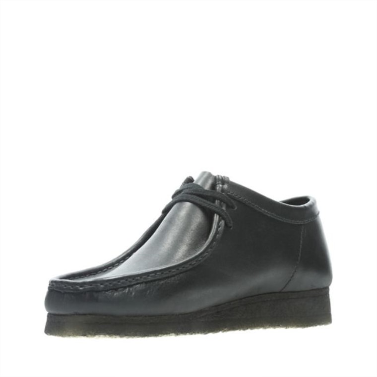 Cuero Negro Clarks Wallabee Cuero Negro